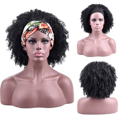 DinDong Synthetic Wig Headband Wigs 14 inch Afro Wig for African American Women