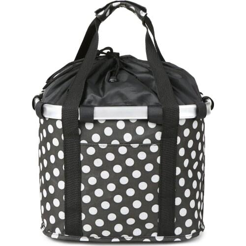 Folding Bike Basket Small Pet Cat Dog Carrier Bag Waterproof Detachable Bicycle Handlebar Front Basket Cycling Front Bag Handbag