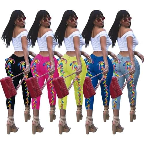 Streetwear Womens Bodycon Jeans Fashion Slit Grommet Lace Up Harajuku Aesthetic Pants Jeans for women Low Waist Denim Jeans
