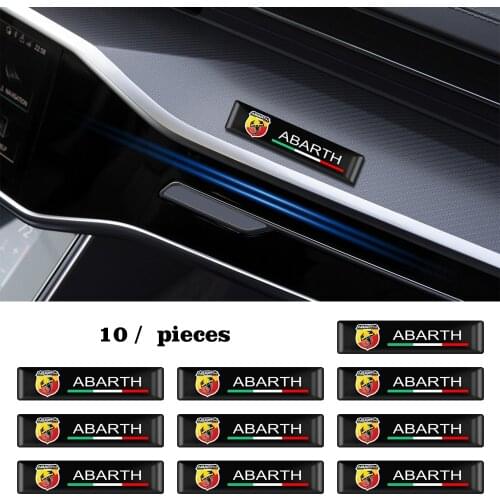 10Pcs Car Styling 3D Epoxy Interior Decoration Decals Stickers Emblems For Fiat 500 500x 124 Abarth 500e punto bravo Accessories