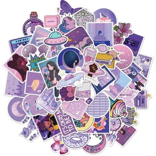 10/30/50pcs Purple VSCO Girls Cartoon Stickers Pack Waterproof Stickers For Skateboard Laptop Suitcase Motorcycle Car Decal Toys