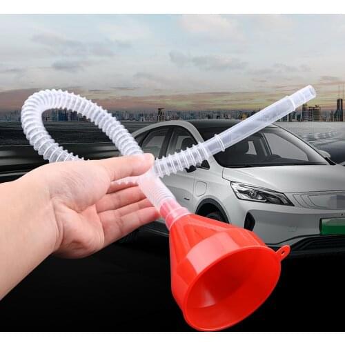 2 in 1 Plastic Water Tank Funnel Fuel Gasoline Petrol Diesel Funnel Flexible For Car Motorcycle Truck Vehicle Auto Accessories
