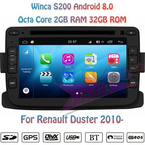 Winca S200 Android 8.0 Car DVD Player Autoradio For Duster 2014 2015 2016 Stereo GPS Navigation Magnitol 2 Din Octa Core