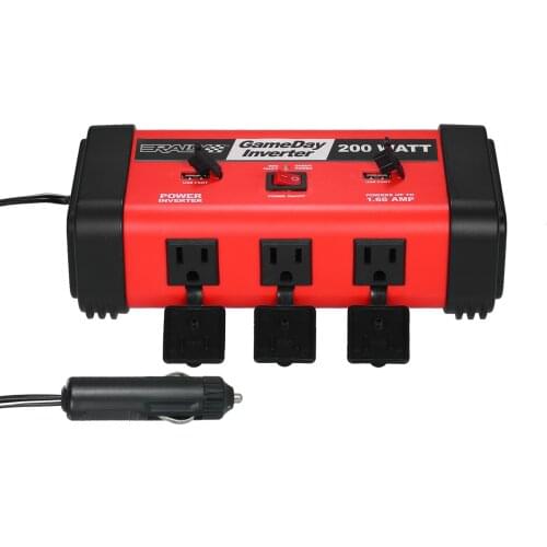 200W Car Power Inverter with USB Port for Laptop Smartphone DC 12V to 110V Modified Sine Wave Converter