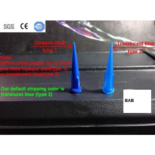Free Shipping 100 pcs/lot 22GA Blue TT High Density Polyethylene UV Smoothflow Taper Tip for 1.25" Tip Fluid Dispensing Needle