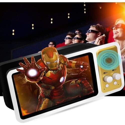 Bluetooth 3D Magnifier USB Direct Charge Radiation Stereoscopic 3D Mobile Phone Screen Amplifier with Audio TV Magnifier