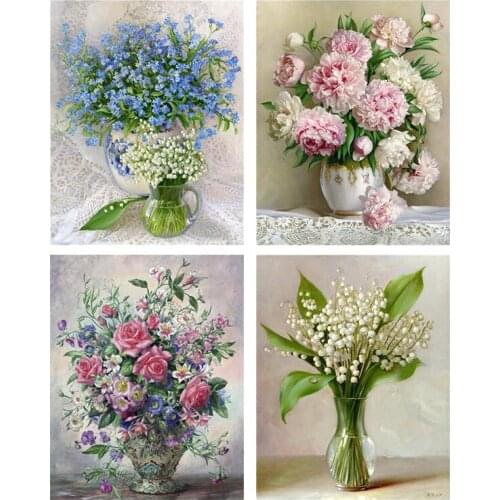 Flower plant Beautiful 5D DIY Diamond Painting Cross Stitch Embroidery Diamond Mosaic Art Living Home Living Room Decor