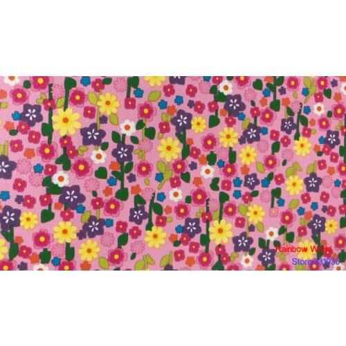 Factory wholesale flower pattern printed Faux PU Leather fabric for DIY sewing sofa table shoes bags bed material(1 yard)
