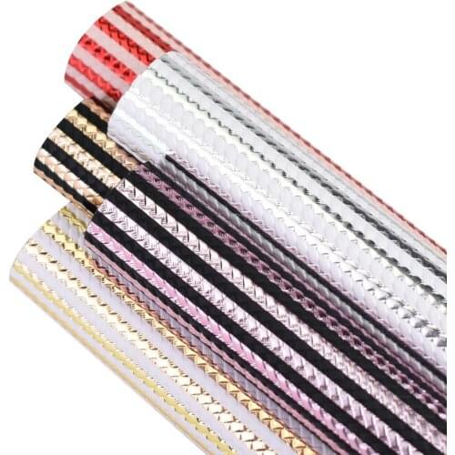 HSDLeather 20*34cm A4 litchi stripe Solid Fabric faux artificial Synthetic leather