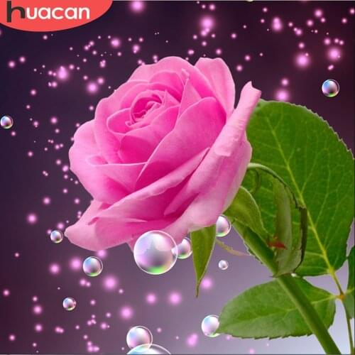 HUACAN Diamond Painting Full Rose 5D Diamond Embroidery Cross Stitch Flower Rhinestones Mosaic Handmade Gift
