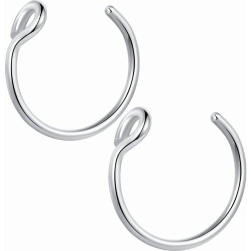 316L Surgical Steel 20G Fake Open Non Piercing Clip On Hoops Nose Ring Faux Piercing Jewelry Faux Helix Cartilage Lip Septum