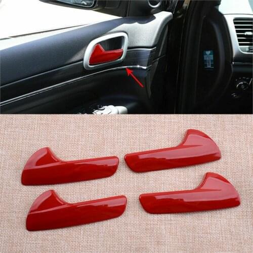 CITALL 1Set Interior Door Handle Decor Frames Covers Trims Fit For Jeep Grand Cherokee 2011 2012 2013 2014 2015 2016 2017-2020