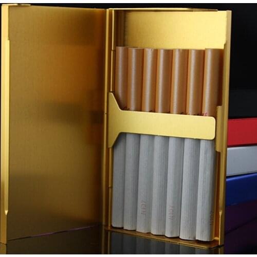 Hot Smoking Cigarette Box 20 Thin Tube Sticks Aluminum Magnetic Buckle Cigar Holder Pocket Box Gift Cigarette Box For Man/Women