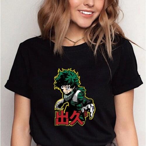 2021 Summer Hot Sale My Hero Academy Printed Japanese Anime Hipster Tshirt High Quality Cotton Tops Loose Casual Hipster Tee