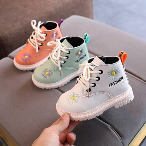 Fashion Baby Girls Martin Boot Children & Toddler Shoes Soft Bottom Little Kids Ankle Boots Size 21-30