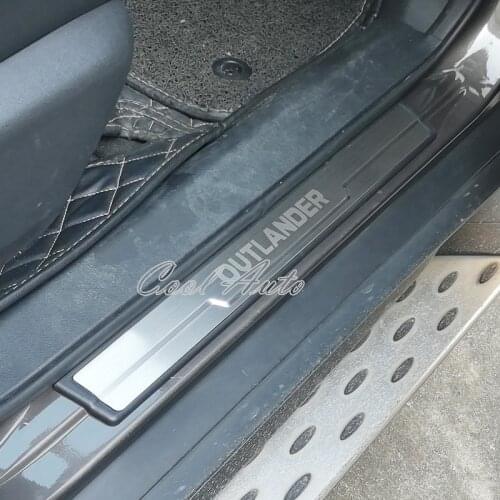 For Mitsubishi Outlander 3 Accessory 2019-2013 Stainless Car Door Sill Kick Scuff Plate Protector Trim Cover Pedal Guard Stlying