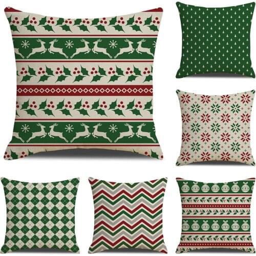 Super Hot Plaids Cushion Covers Red Green lattice Linen Pillow Cover Nordic Geometric Christmas Pillow Cover Decorative Pillows