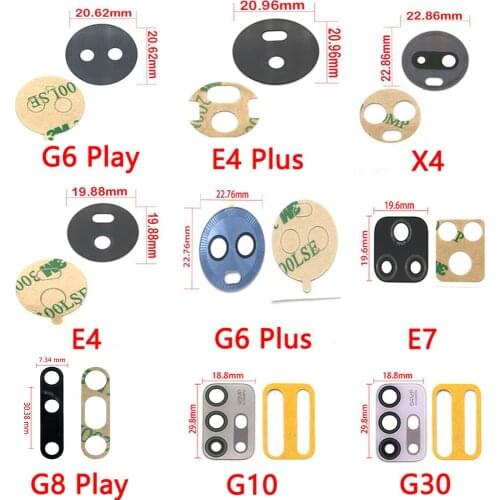 50PCS New Rear Back Camera Glass Lens Cover With Sticker For Motorola Moto E4 G4 G5 G5s G6 G7 Play Plus G8 Power Lite X4