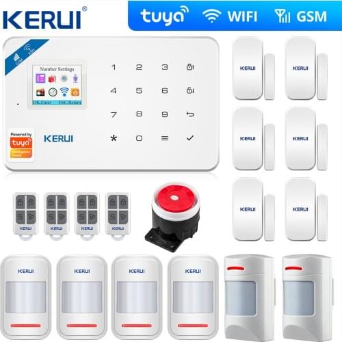 Kerui W18 Wireless Wifi GSM Alarm IOS Android APP Control GSM SMS Wifi Home Burglar Alarm System Pet Immune Movement Pet Motion