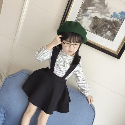 Girl dress High quality 2017 new spring autumn fashion floral 2-6 ages overalls+shirt girl clothing princess dress