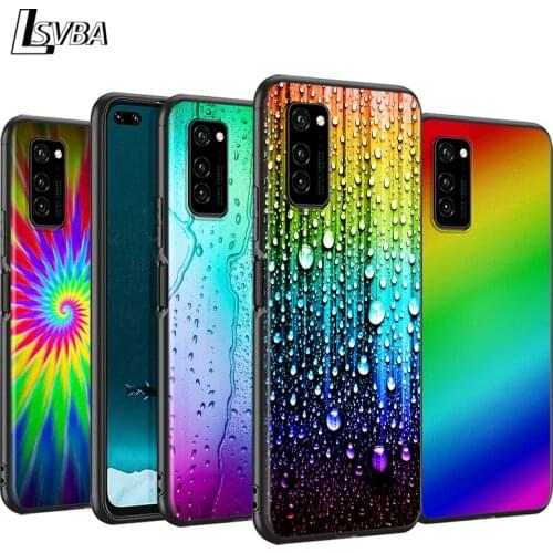 Rainbow Art Black Cover For Huawei P40 P30 P20 P10 P9 P8 Lite E 5G 2017 2019 Pro Plus Phone Case