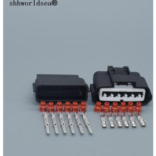 Shhworldsea 6 Pin 2.2mm 6189-0784 auto Ignition Coil Connector plug Motorcycle Socket For Nissan Left Rear Door Locking Device