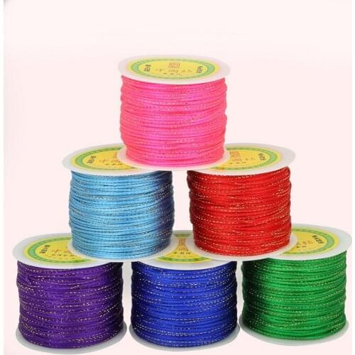 100yard/roll 2mm Korean Silk Cord Chinese Knot Cord Macrame Rope Bracelet Rope String for DIY Jewelry Findings Accessories