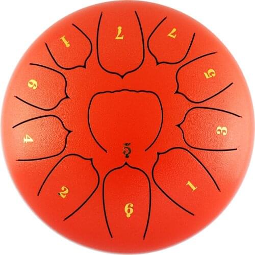 Steel Tongue Drum Set 10 Inch 11 notes Hand Pan Drum Ethereal Rhythm Drum Percussion Instruments with Sticks Carrying Bag TD04