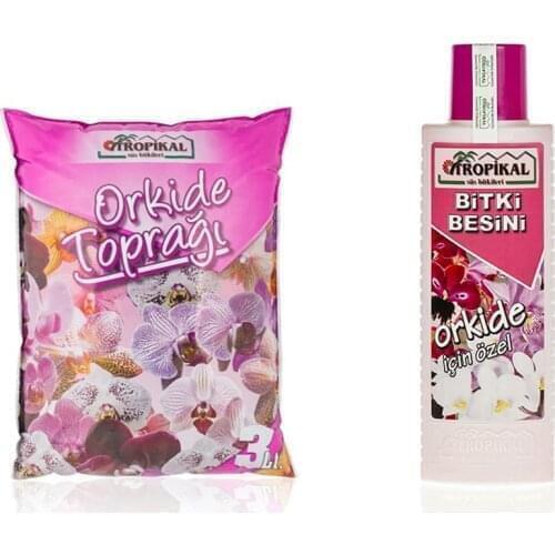 Tropical High Quality Orchid Soil 3 Liter And Flower Energizing Liquid Orchid Vitamin 225 Ml Orchid Care Set