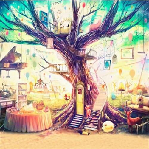 Amazing Tree Fairy Tale Photography Background Newborn Baby Photo Backdrops Child Toys Background Studio Custom Kids Photos