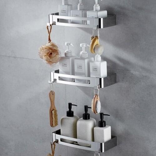 Bathroom Shelf 304 Stainless Steel Corner Shelf Shampoo Soap Cosmetic Shelf Bathroom Accessories Storage Organizer Rack Holder