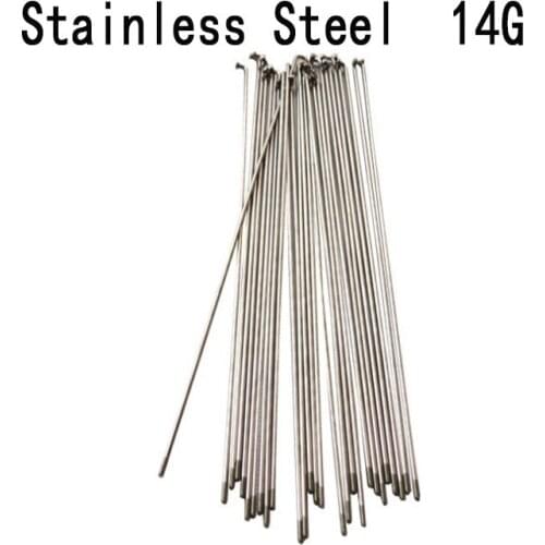 Bicycle Stainless Silver Steel Spokes 36pcs Bike Spoke 14G J Bend Steel Bicycle Spokes with Nipples