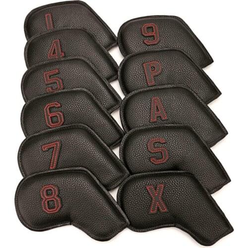 Top!-Golf Iron Head Cover Iron Wedge Cover/Golf Club Covers PU Leather Waterproof No.4/5/6/7/8/9/P/S/A/L