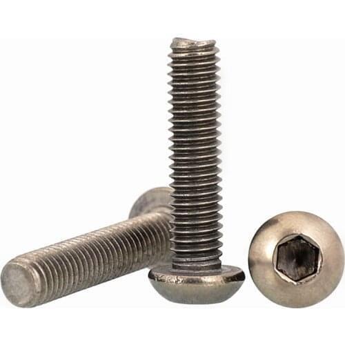 GR2 ISO7380 M3 Pure Titanium Hex Hexagon Socket Button Head Screws M3*3/4/5/6/7/8/9/10/12/14/15/16/18/20/22/23/24/25/26/27/28-50