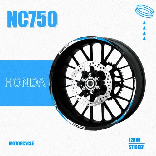 High quality Motorcycle front&Rear Edge Outer Rim Sticker Wheel Decals Reflective waterproof 17inch stickers For Honda NC750
