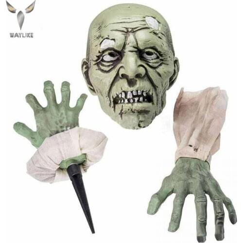 WAYLIKE Halloween Horror Props Ghost House Decoration Skeleton Ghost Head Small Hanging Ghost Effect Lifelike 2021 New Style