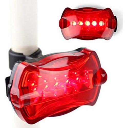 5LED Bike Light 6Flash Mode Cycling Safety Bicycle Rear Lamp Waterproof Bike Tail Light Warning Lamp Flashing