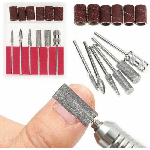 12 Pcs/Set 2.35MM Shank Metal Grinding Heads Sand Rings Nail Art Diy Drill Bits Kit Stone Engraving Carving Tool