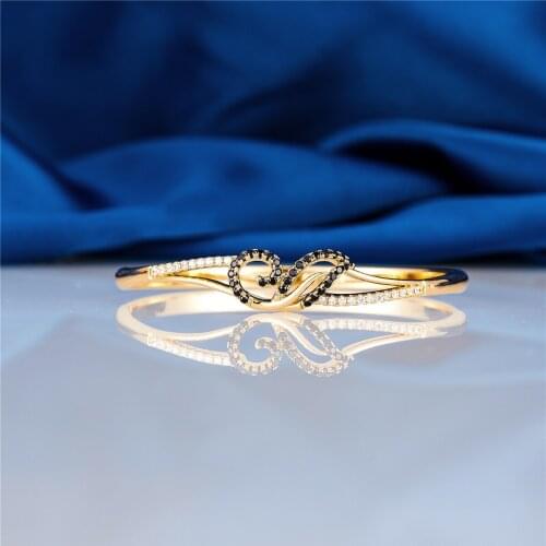 2021 Feb New Bangles Natural Copper Women Bangles Flower Pattern black white Wedding Luxury Fine Classic Jewellry