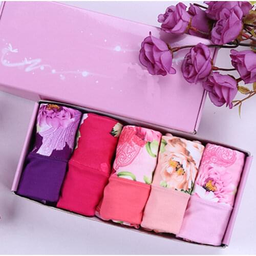 5pcs/Lot Hot Selling Ladies Cotton Underwear Black Sexy Printing Love Sexy Lingerie Calcinhas Briefs Panties S-4XL
