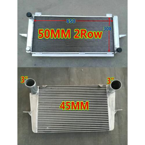 50MM ALUMINUM ALLOY RADIATOR & INTERCOOLER FOR FORD ESCORT/SIERRA RS500/RS COSWORTH 2.0 1982-1997