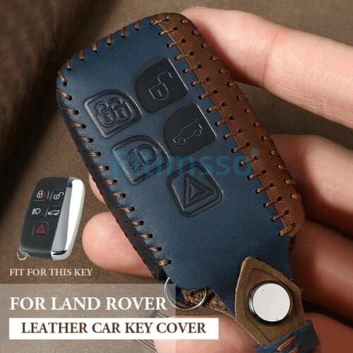 Full Cover Genuine Leather Car Key Case for Land Rover RANGE ROVER SPORT Freelander 2 DISCOVERY 4 Evoque for Jaguar XE XJ XJL XF
