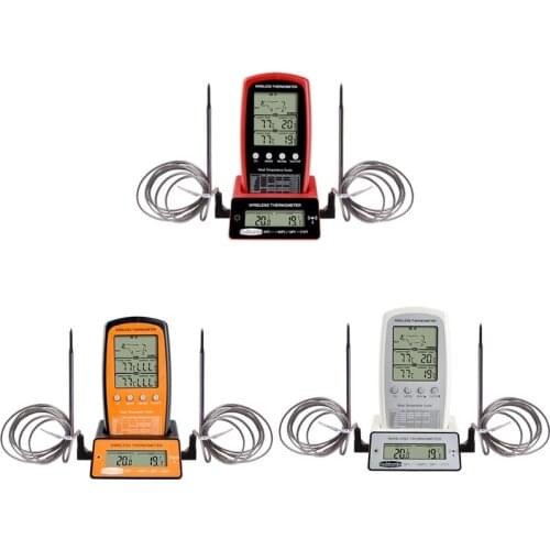 Digital BBQ Dual Probe Thermometer Wireless Kitchen Oven Food Cooking Grill Smoker Meat Thermometer Meter Gauge Tool