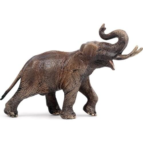 Simulation Middle Elephant Figure Wild Animal African Elephant Model Toy Collector Decor Educational Plastic Cement Toys