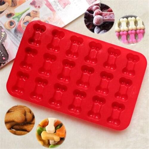 18 Cavity Dog Bone Shape Cookie Mould Silicone Biscuits Maker Puppy Bones Ice Cube Chocolate Mould Decorating Baking Moulds