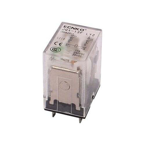 HH62P LY2 DC 12V Coil 8 Terminal DPDT Red LED Electromagnetic Relay