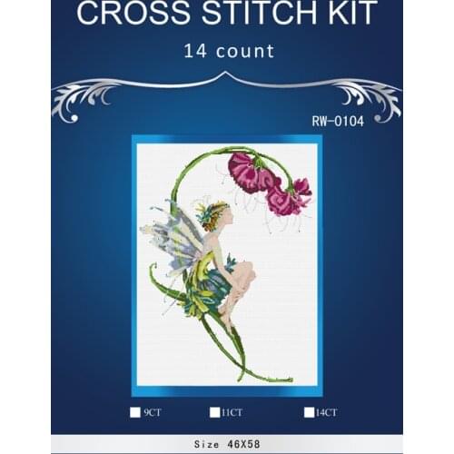 Beautiful Fairy,Counted Cross Stitch 14CT Cross Stitch Sets Wholesale cartoon Cross-stitch Kits Embroidery Needlework