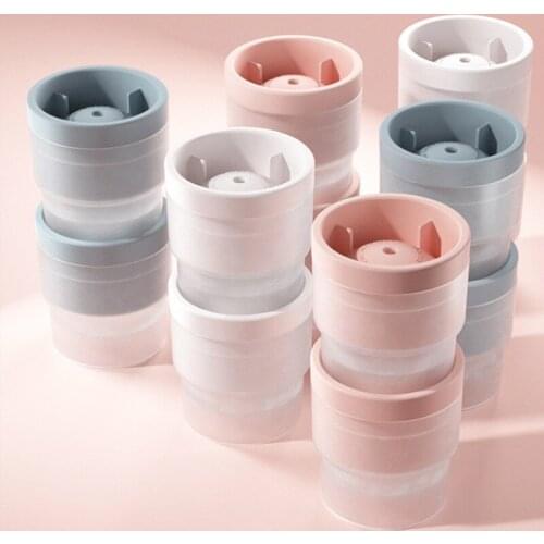 Ice Cube Trays,Silicone Sphere Whiskey Ice Ball Maker with Lids & Large Square Ice Cube Molds for Cocktails & Bourbon 3 colors