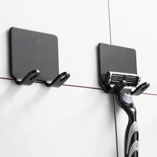 Punch Free Shaving Razor Holder Wall Mounted Storage Hook Men Shaver Shelf Organizer Bathroom Accessories