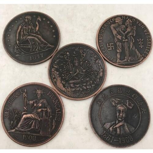 Archaize rare treasured commemorative coins small statue